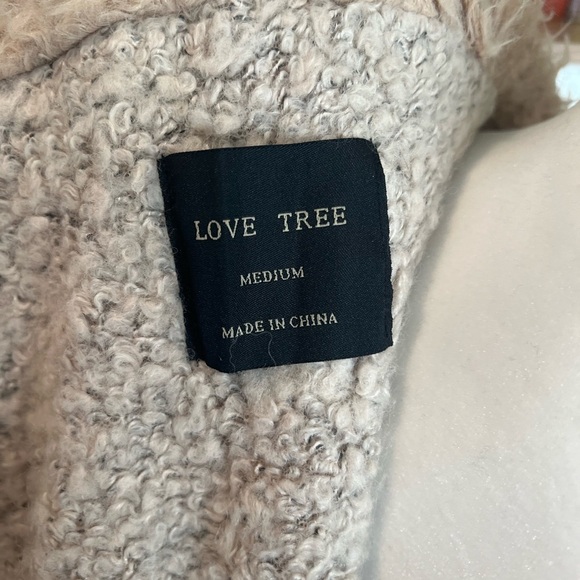 Love Tree Teddy Fluffy Shearling Open Front Vest Cream Tan Beige Size Medium - Picture 3 of 7